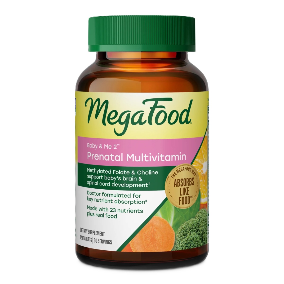 MegaFood Baby & Me 2 Prenatal Multi 120 tablets