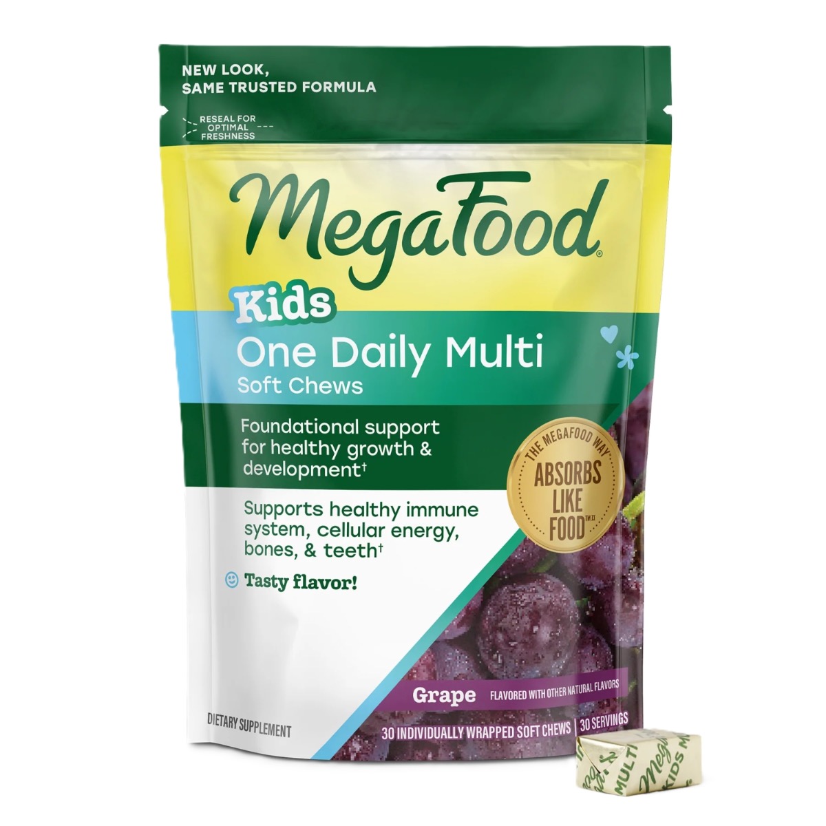 MegaFood Kids One Daily Multivitamin Soft Chews - Grape Flavor 30 chews