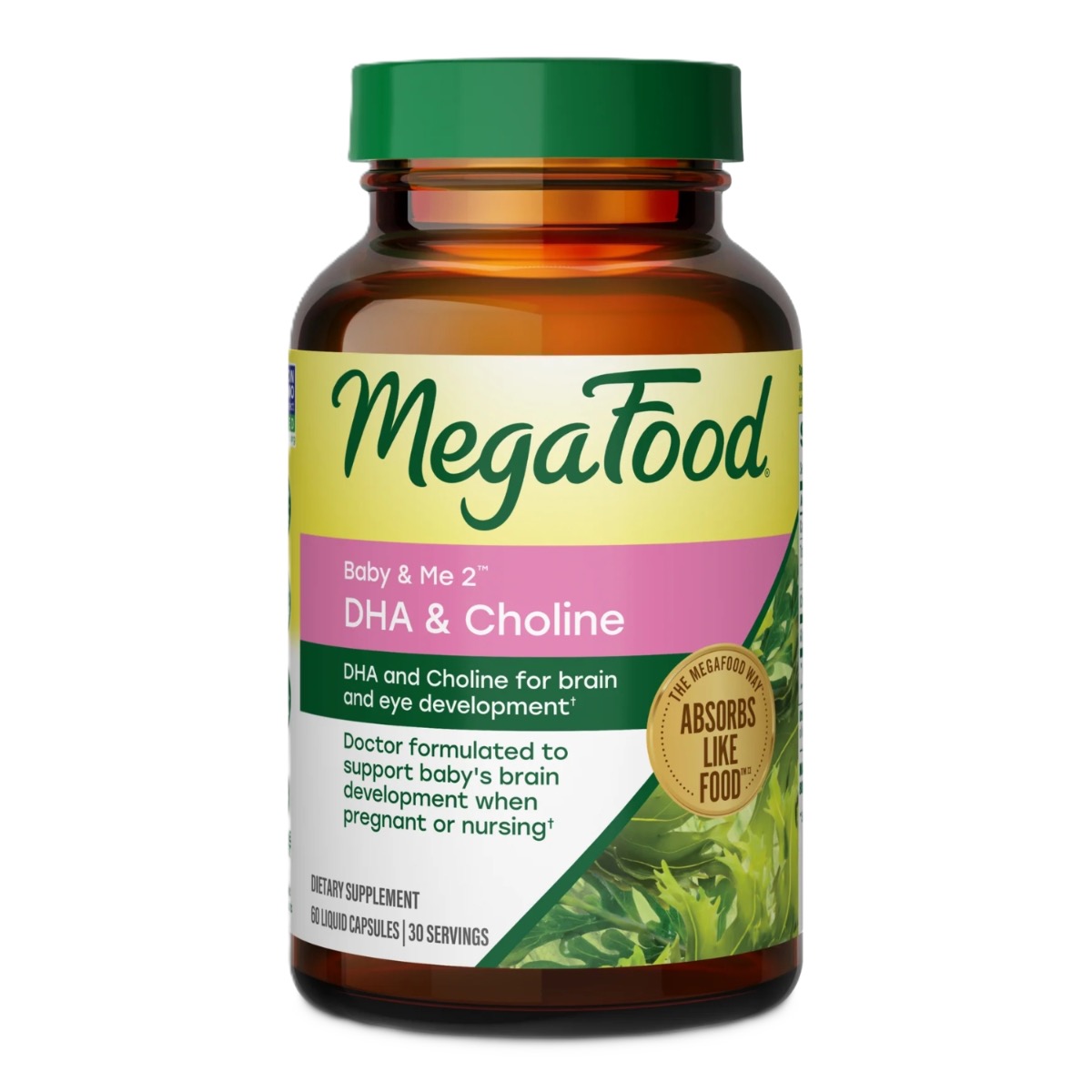 MegaFood Baby & Me 2 Prenatal DHA & Choline 60 capsules