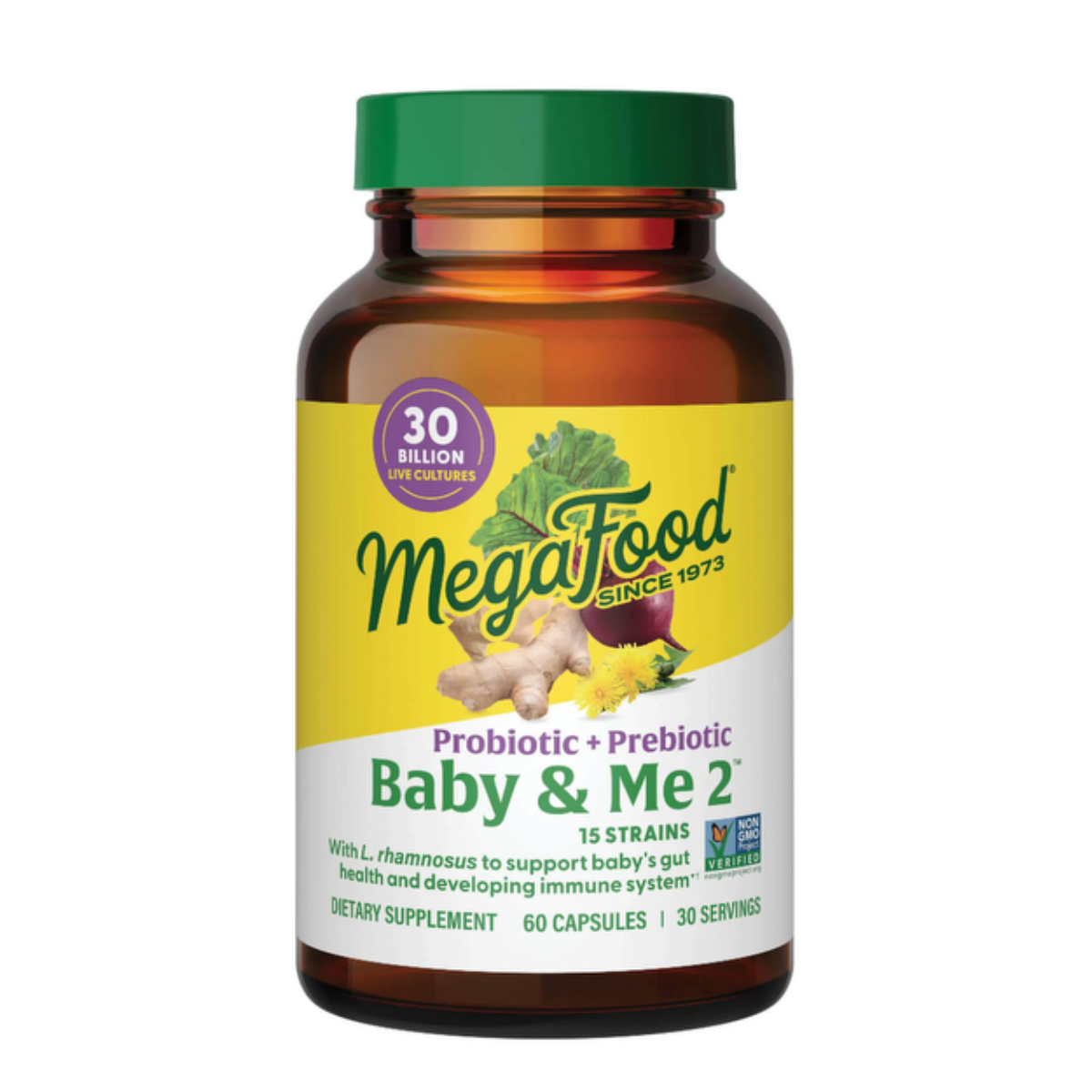 MegaFood Baby & Me 2 Prenatal Probiotic + Prebiotic 60 capsules