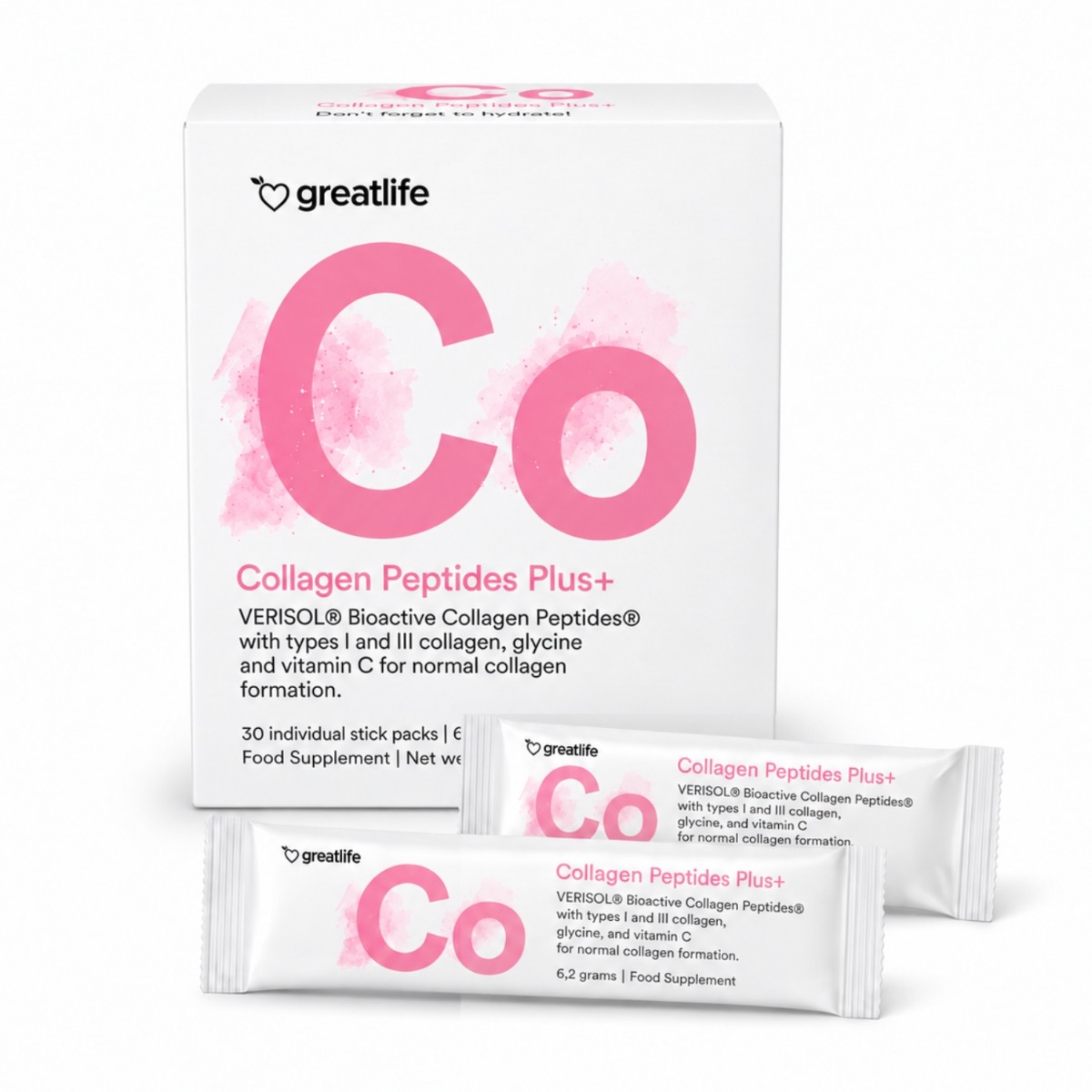 Greatlife Collagen Peptides Type I & III VERISOL 30 stick packs
